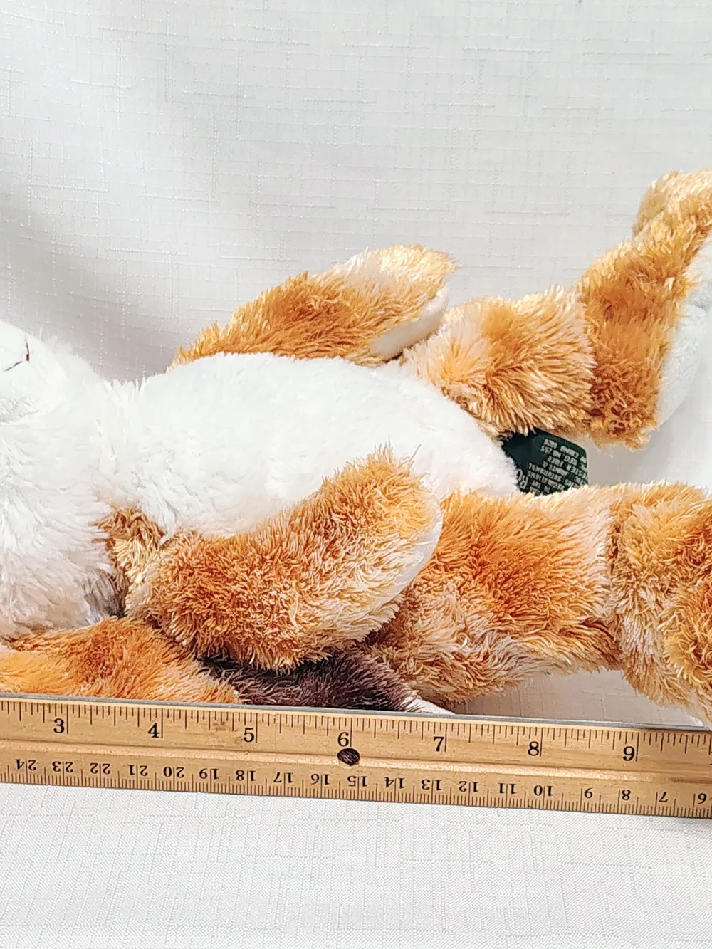 Russ Berrie WELLESLEY Bunny Rabbit Plush Floppy Ear Silky Shimmer Rust  White 9